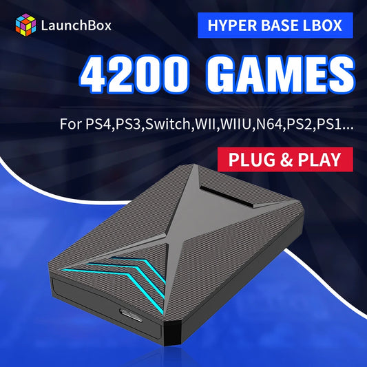 Launchbox 2TB External Game Hard Drive With 4200 3D Games For PS4/PS3/Switch/N64/WIIU/WII/PS1 Game Console HDD Hard Disk For PC